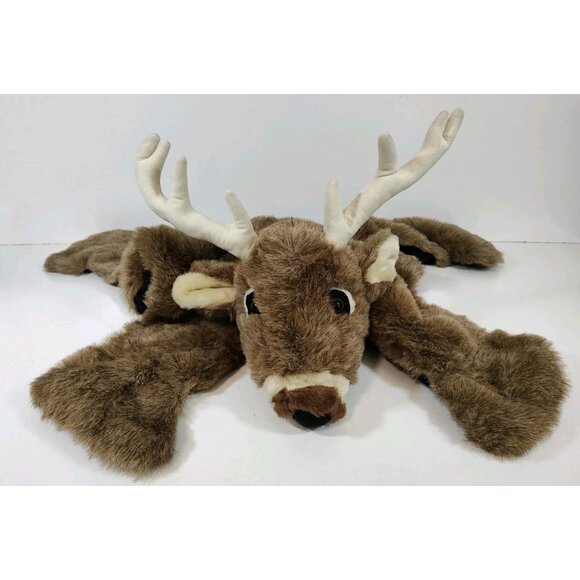 Carstens White Tail Deer Buck Antlers Rug Plush Decor Nursery Kids Room 30x36 - Picture 1 of 3